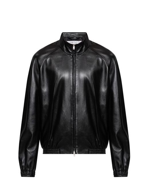 Acne Black Leather Jacket for men