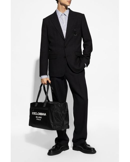 Dolce & Gabbana Black Wool Jacket for men