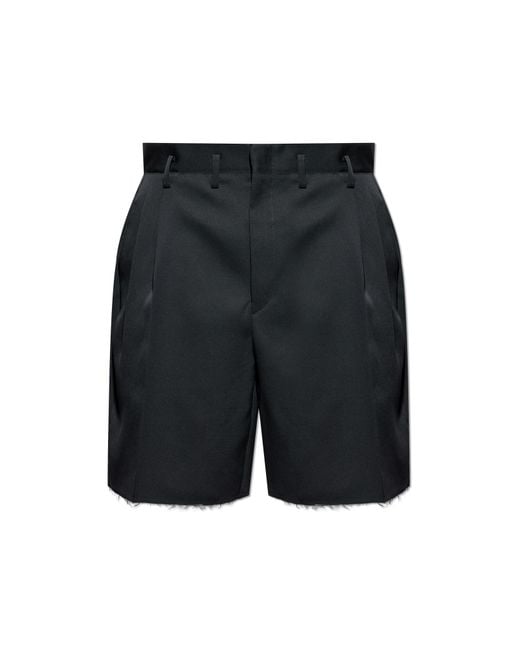 Maison Margiela Blue Wool Shorts With 'Vintage' Effect for men