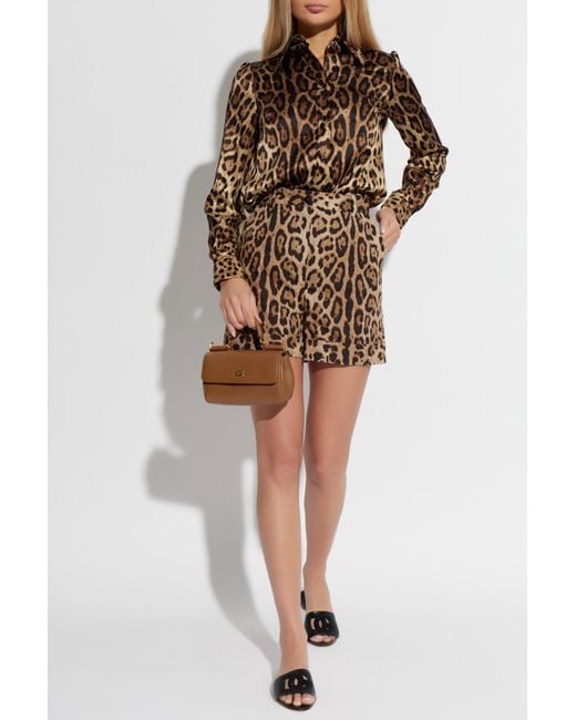 Dolce & Gabbana Brown Animal Print Trousers