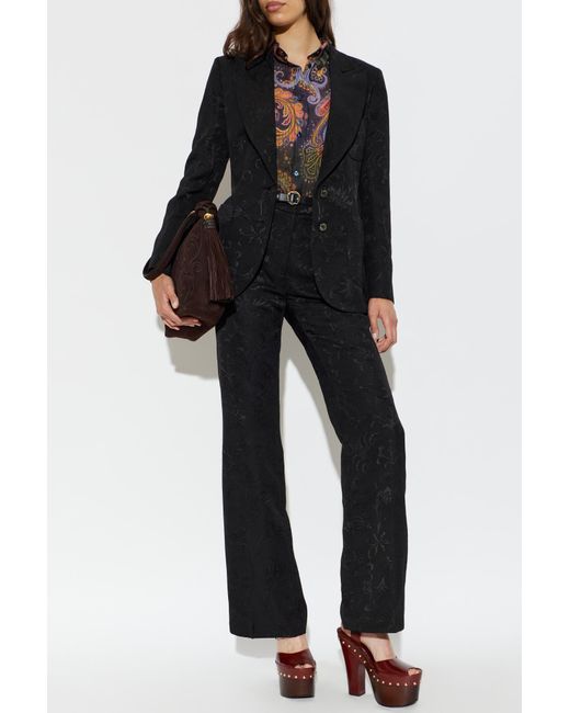 Etro Black Single-Vent Blazer