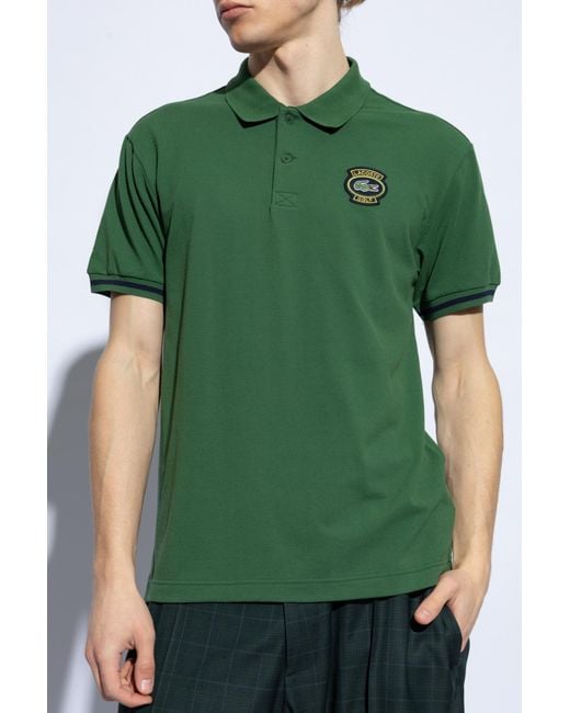 Lacoste Green Polo With A Patch for men