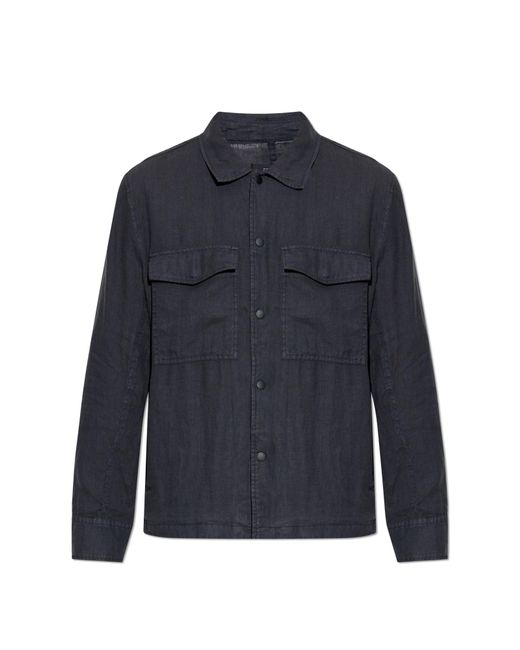 Rag & Bone Blue Linen Jacket With Pockets for men