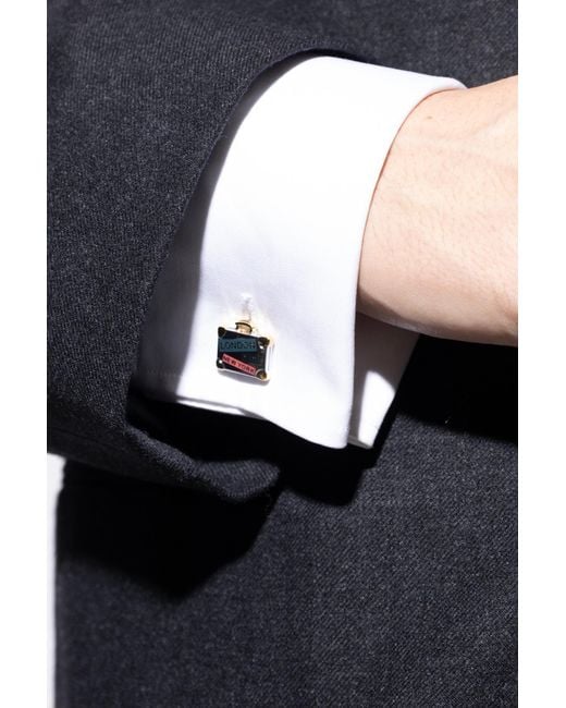 Paul Smith Metallic Cufflinks With Suitcase Motif for men