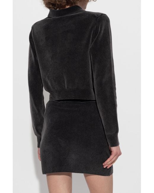 Alexander Wang Black Cardigan With Collar