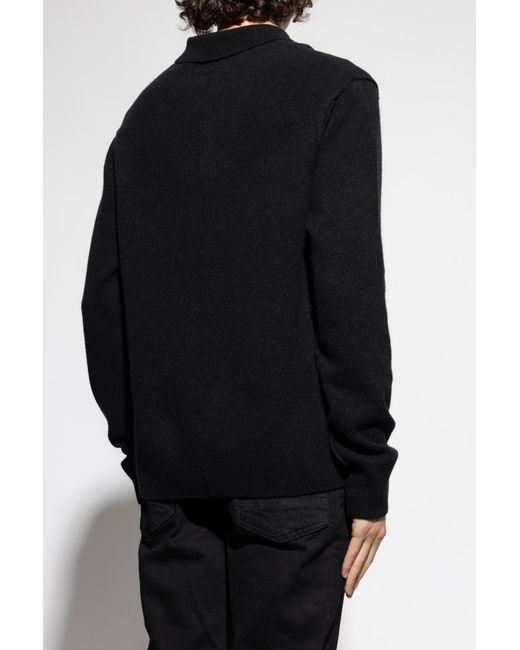 AllSaints Black Polo 'Statten' for men
