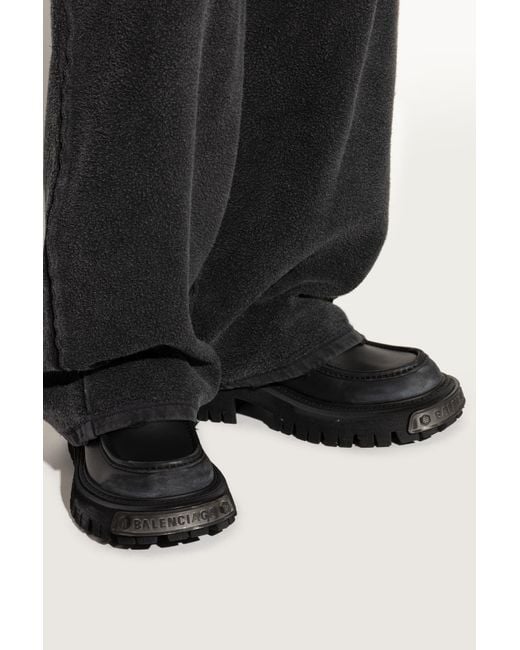 Balenciaga Black Shoes Tractor Type Loafers for men