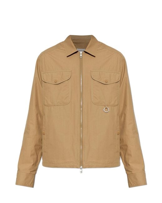 Moncler Blue Jacket With Logo Patch for men