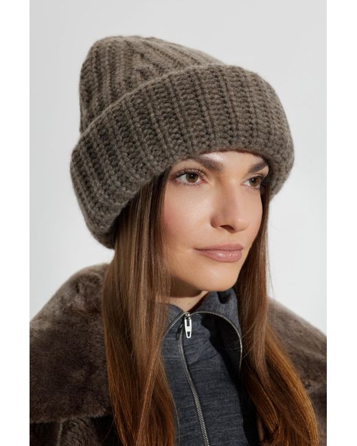 Lisa Yang Brown Cashmere Hat 'Beatris'