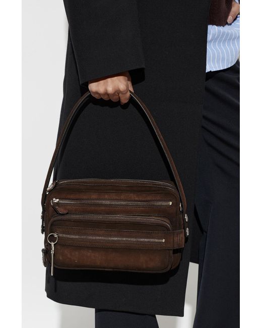 Acne Black Suede Bag With A 'Vintage' Effect