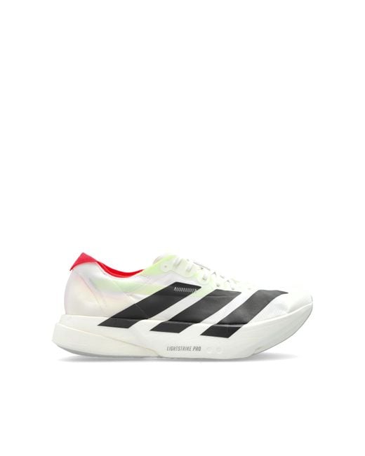 Adidas Originals White Sports Shoes 'Adizero Adios Pro 4 M' for men