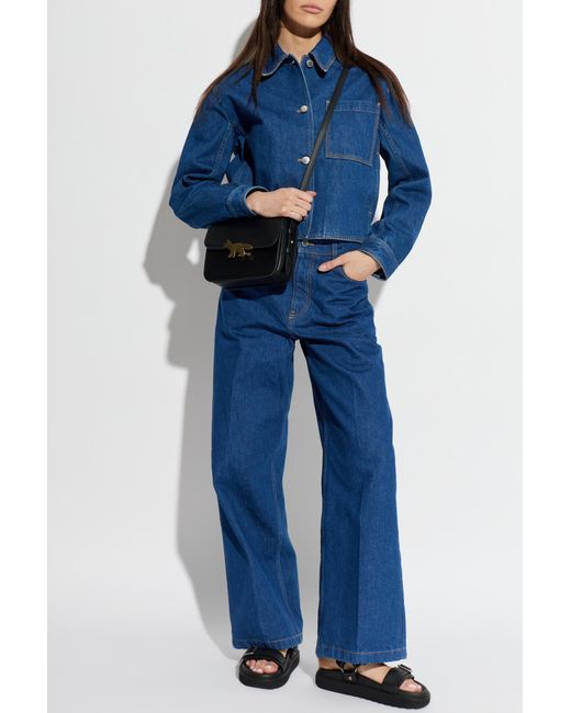 Maison Kitsuné Blue Wide-Leg Jeans