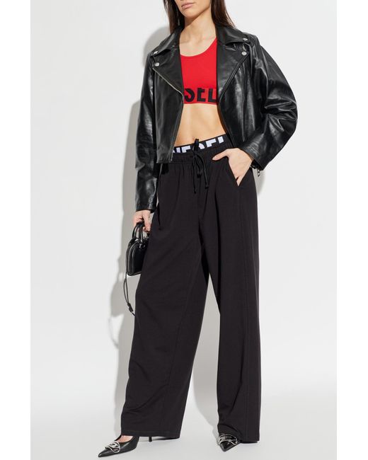 DIESEL Black Leather Jacket 'L-Unatic'