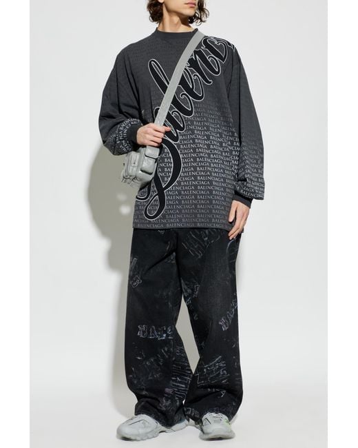Balenciaga Black Long-Sleeve T-Shirt for men