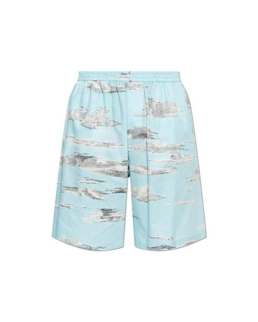 Moschino Blue Printed Shorts for men