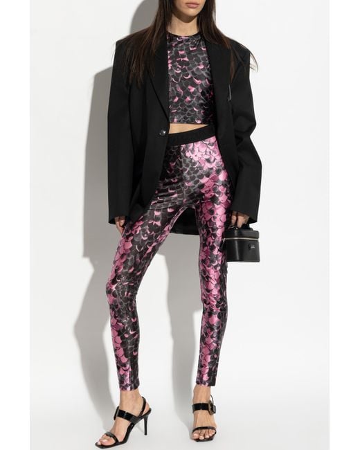 Versace Jeans Couture Red Leggings With Print