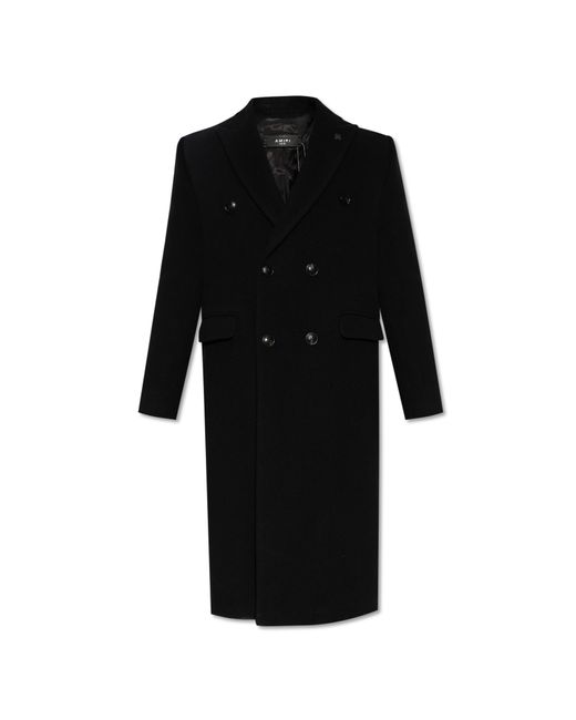 Amiri Black Double-breasted Coat, for men