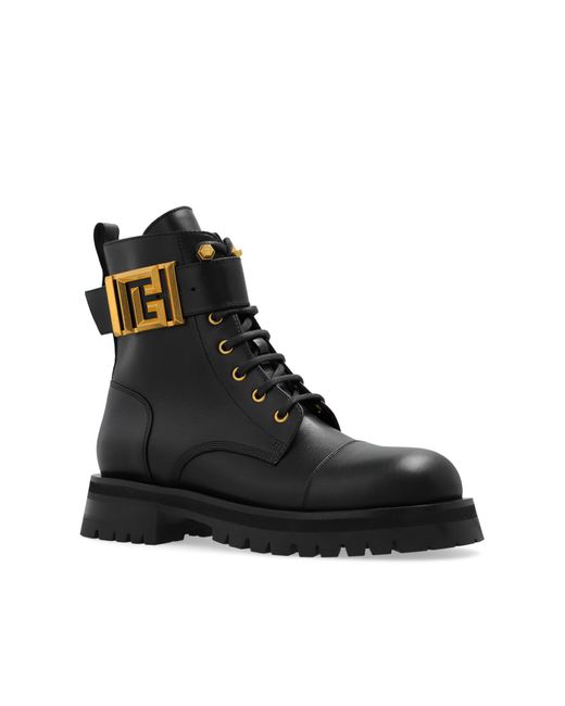 Balmain Gray 'Combat' Boots