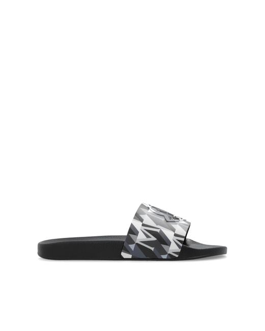 Moncler Black Rubber 'Basile' Slides for men