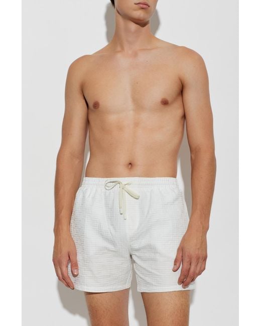 Balmain White Swim Shorts for men