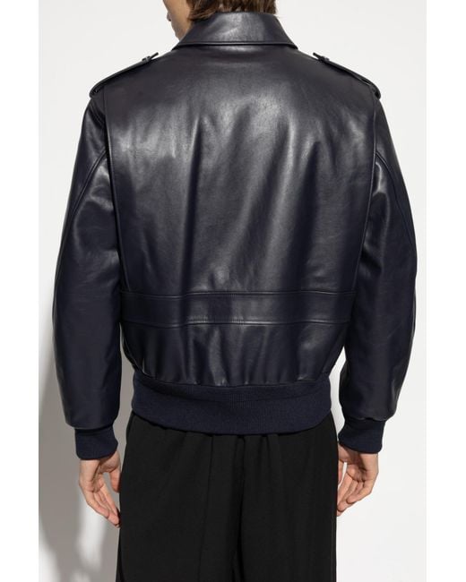 Givenchy Gray Leather Jacket for men