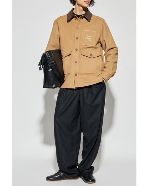 Etro Natural Jacket With Logo for men