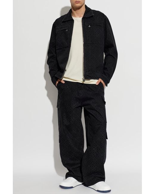 Casablanca Black Denim Jacket With Monogram for men