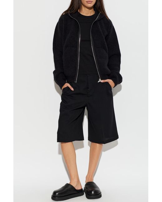 Rick Owens Black Wool Shorts