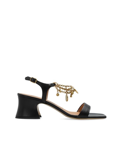 Chloé White Heeled Sandals "Charms"