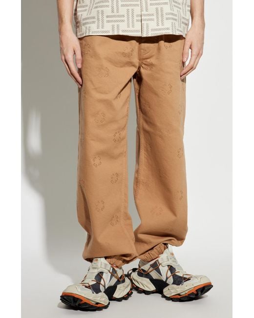 Givenchy White Cotton Trousers With Logo-Shaped Appliqué for men