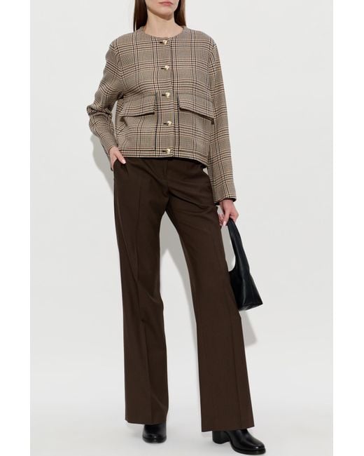 Paul Smith Brown Blazer With A Check Pattern