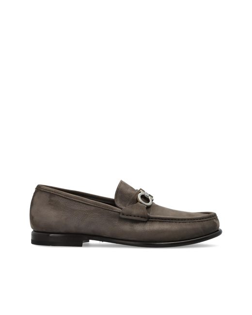 Ferragamo Brown "Avril" Suede Loafers for men