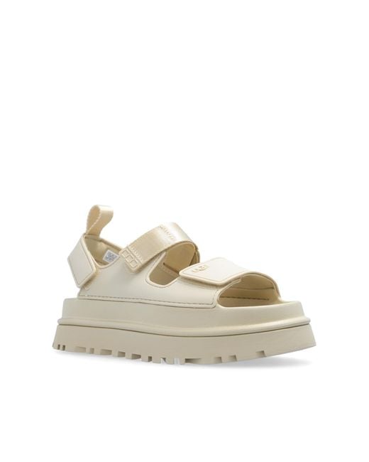 Ugg White 'Goldenglow' Platform Sandals