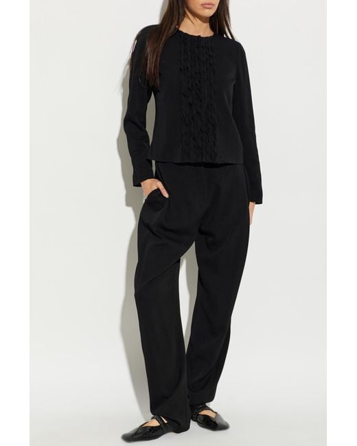 Emporio Armani Black Jacket With Ruffle
