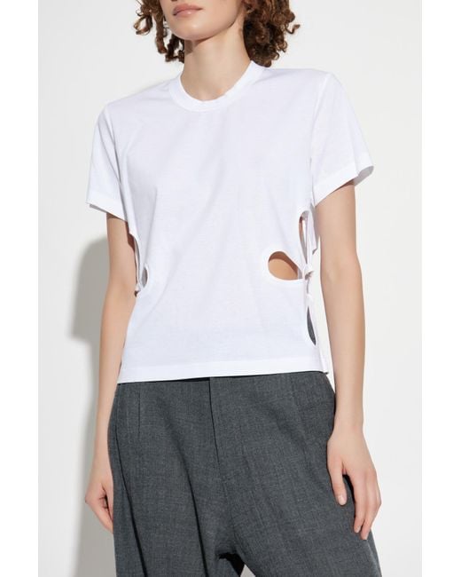 Comme des Garçons White Top With Decorative Cut-Outs