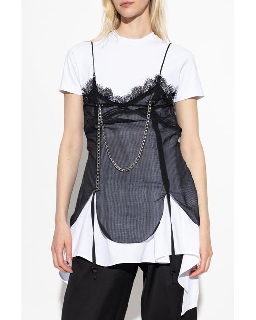 DSquared² Blue Top Made Of Combined Materials