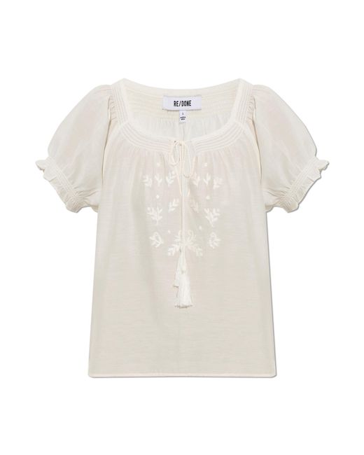 Re/done Blue Top 'Katie'