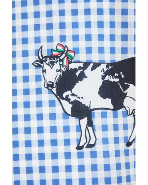 Moschino Blue Shirt With Animal Motif for men