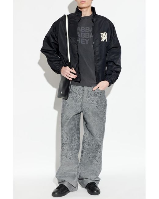 Amiri Gray Jeans With Paisley Pattern for men