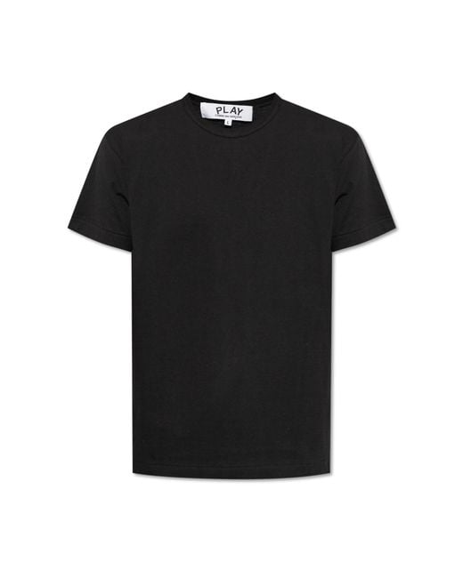 COMME DES GARÇONS PLAY Black T-Shirt With Logo Patch