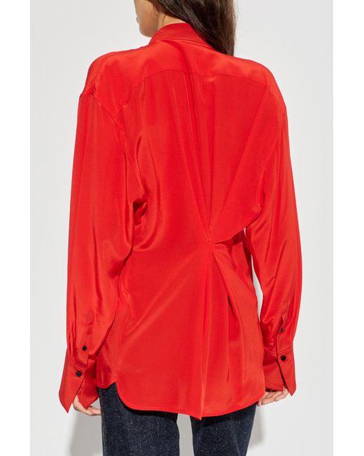 Victoria Beckham Red Silk Shirt