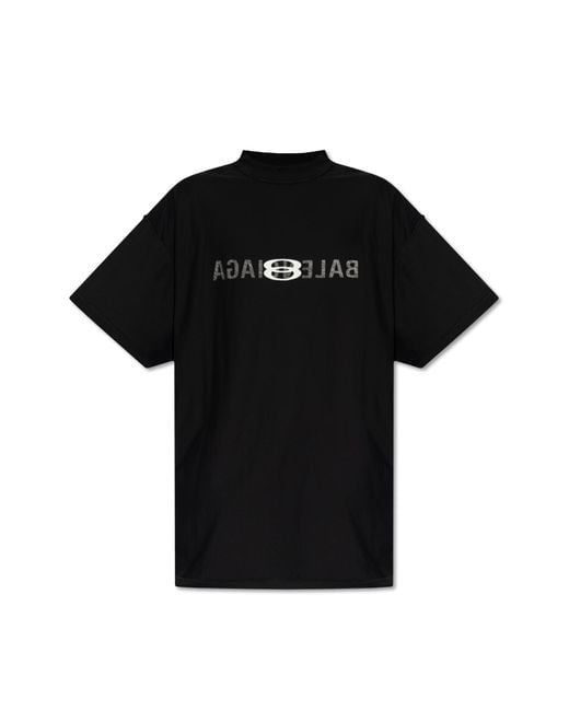 Balenciaga Black T-shirt With Logo, for men