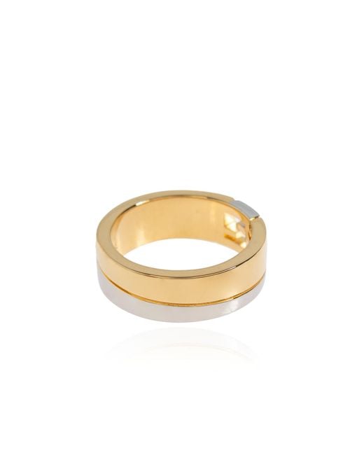 Fendi Black Ring With Logo for men