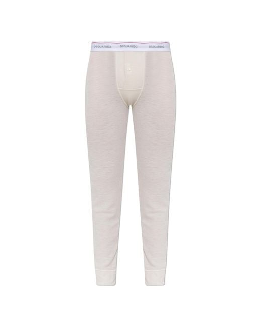 DSquared² White Wool Pajama Bottoms for men