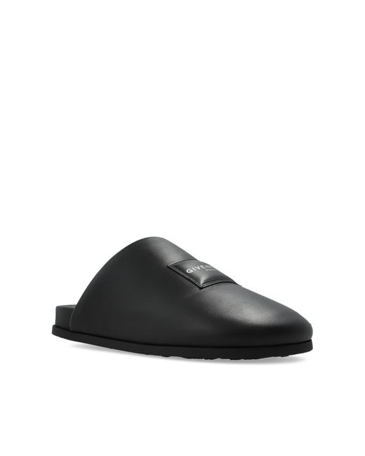 Givenchy Black Leather Slides for men