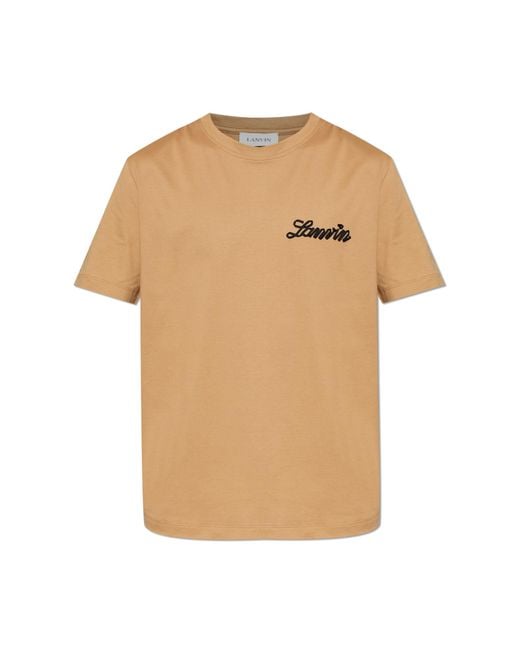 Lanvin Natural T-Shirt With Logo for men