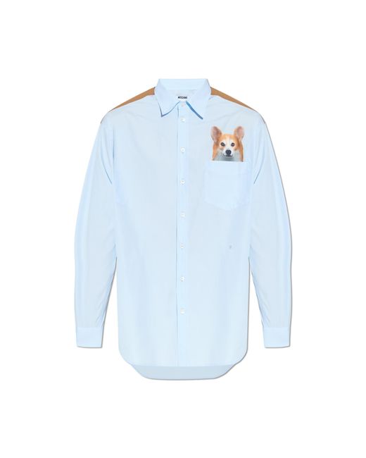 Moschino Blue Shirt With Print for men