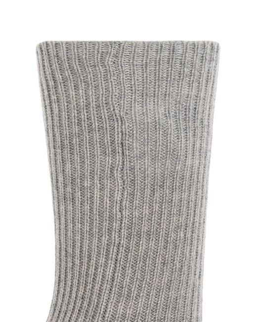 Lisa Yang Gray Cashmere Socks