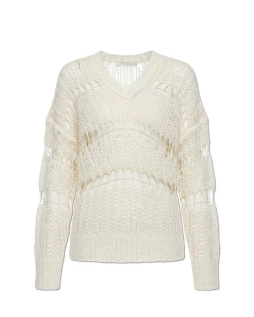 Fabiana Filippi White Sweater With Decorative Knit