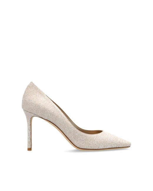 Jimmy Choo White "Romy" High-Heeled Shoes